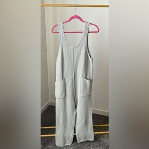 Free People Gray Textured Sleeveless Jumpsuit XS